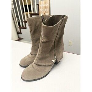 Fergalicious by Fergie Women’s Boots Size 7 Brown Taupe Leather Side Zip